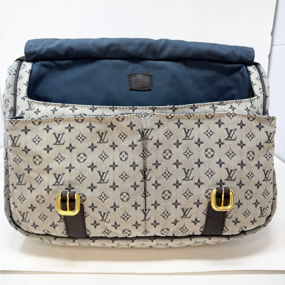 Louis Vuitton Blue Monogram Mini Lin Sac Maman 2003 Messenger Diaper Bag - Picture 3 of 17